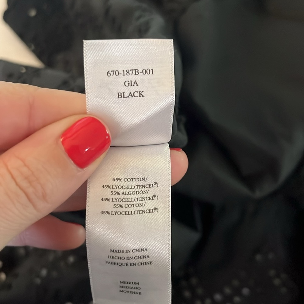 Rails Gia Eyelet Sleeve Dress, Black - M - Picture 9 of 9